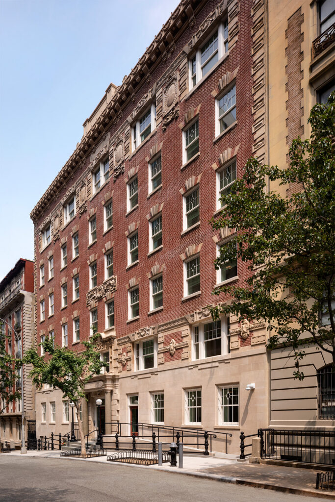 Restored terra cotta, limestone and GFRC cornice at 611 West 112th Street, Morningside Heights, Manhattan