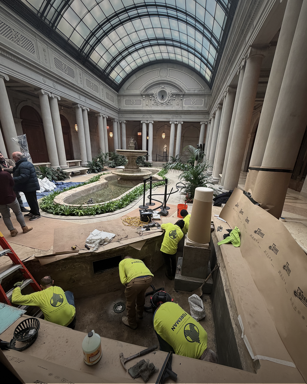 Garden Court planters restoration at The Frick Collection, Upper East Side, Manhattan