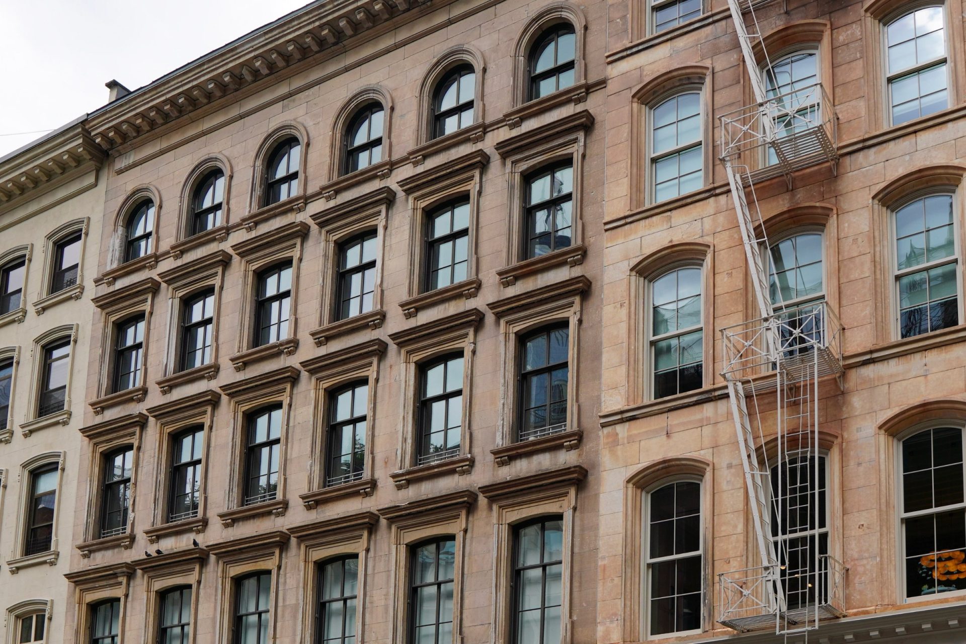 Masonry facade at 62-64 Reade Street in Tribeca, Manhattan